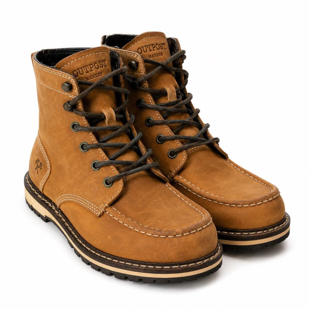 Buckle Outpost Makers Holden Leather Work Boots Men’s 9.5 NWOT Tan